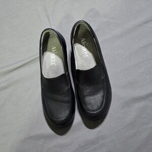 Alegria Emma Clogs Women 38 8‎ Black Leather Wedge Slip On Shoes EMM-601